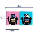 Storm chick rosa y celeste - Set de 2 - David Aste - Cuadro decorativo | Canvas Lab