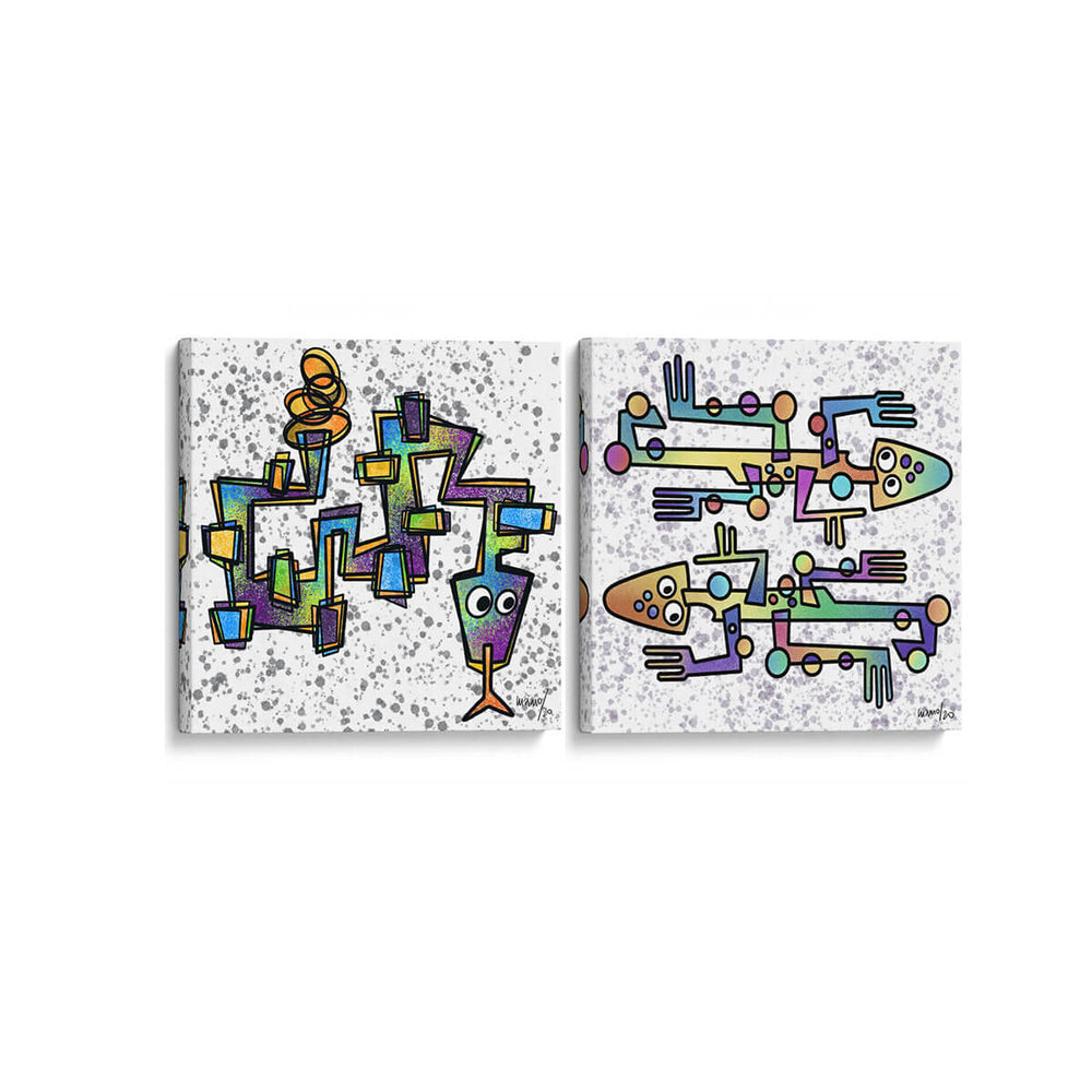 Reptiles prehistóricos - Set de 2 - Gina Villalobos - Cuadro decorativo | Canvas Lab