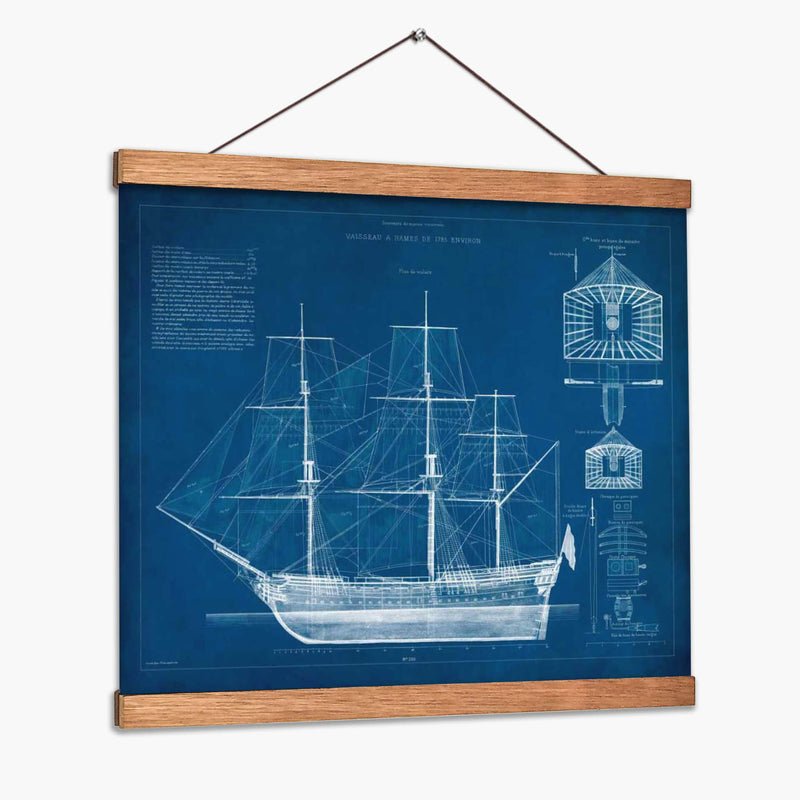 Barco Antiguo Blueprint IV - Vision Studio | Cuadro decorativo de Canvas Lab