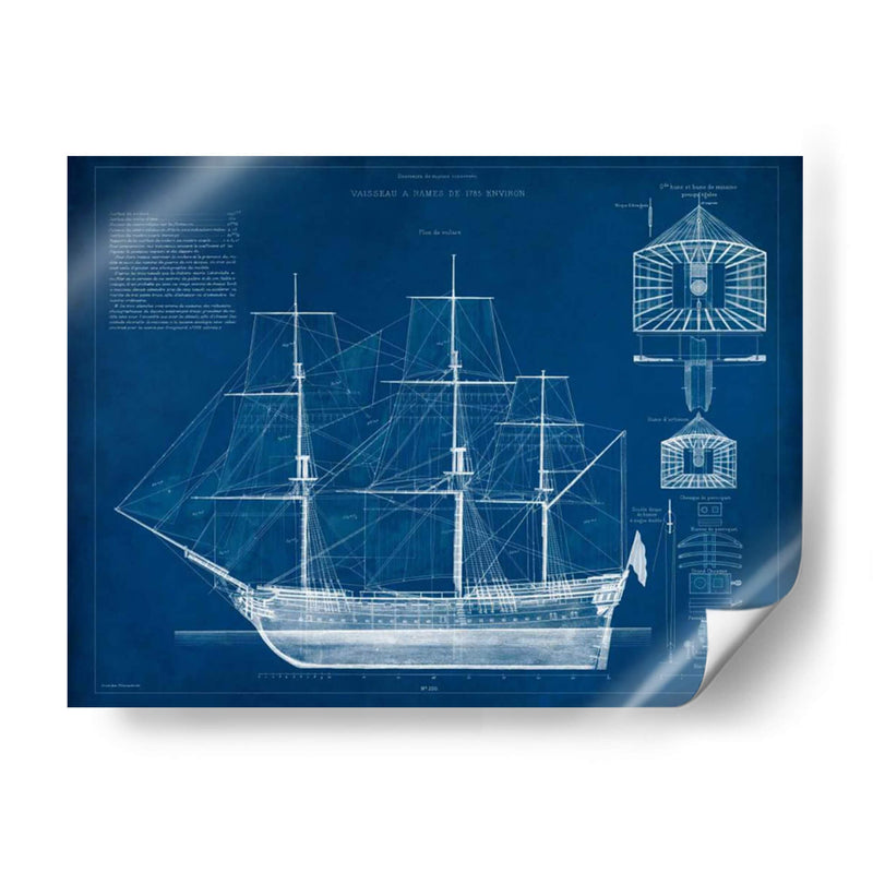 Barco Antiguo Blueprint IV - Vision Studio | Cuadro decorativo de Canvas Lab