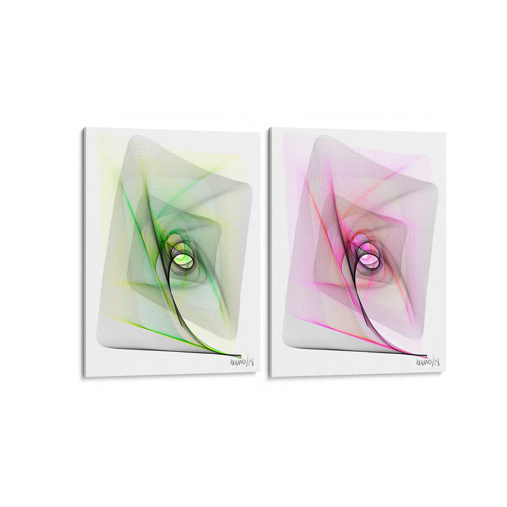 Túneles verde y rosa - Set de 2 - Gina Villalobos - Cuadro decorativo | Canvas Lab