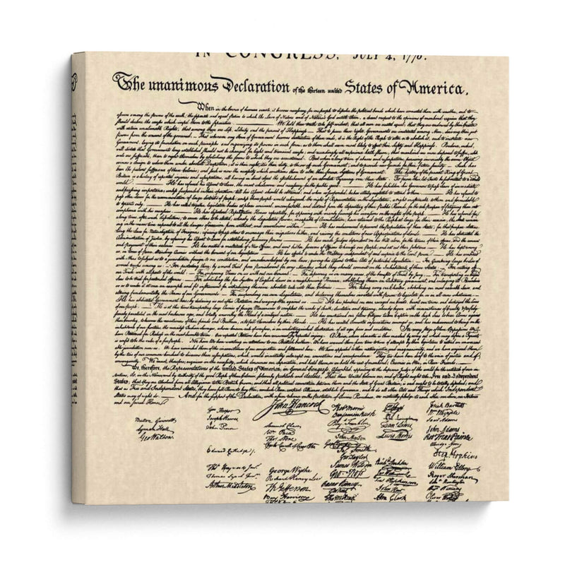 Declaración De La Independencia Doc. - Founding Fathers | Cuadro decorativo de Canvas Lab