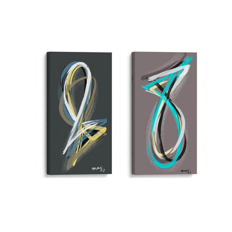 Peces abstractos - Set de 2 - Gina Villalobos - Cuadro decorativo | Canvas Lab