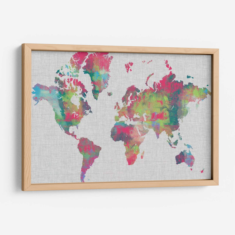 Empaste Mapa Del Mundo - Jennifer Goldberger | Cuadro decorativo de Canvas Lab