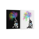 Elefante bebé salpicando felicidad - Set de 2 - Hue Art - Cuadro decorativo | Canvas Lab