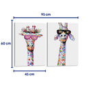 Jirafas cool - Set de 2 - Hue Art - Cuadro decorativo | Canvas Lab