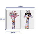 Jirafas cool - Set de 2 - Hue Art - Cuadro decorativo | Canvas Lab