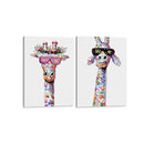 Jirafas cool - Set de 2 - Hue Art - Cuadro decorativo | Canvas Lab
