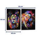 Los estados del león - Set de 2 - Hue Art - Cuadro decorativo | Canvas Lab