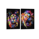 Los estados del león - Set de 2 - Hue Art - Cuadro decorativo | Canvas Lab