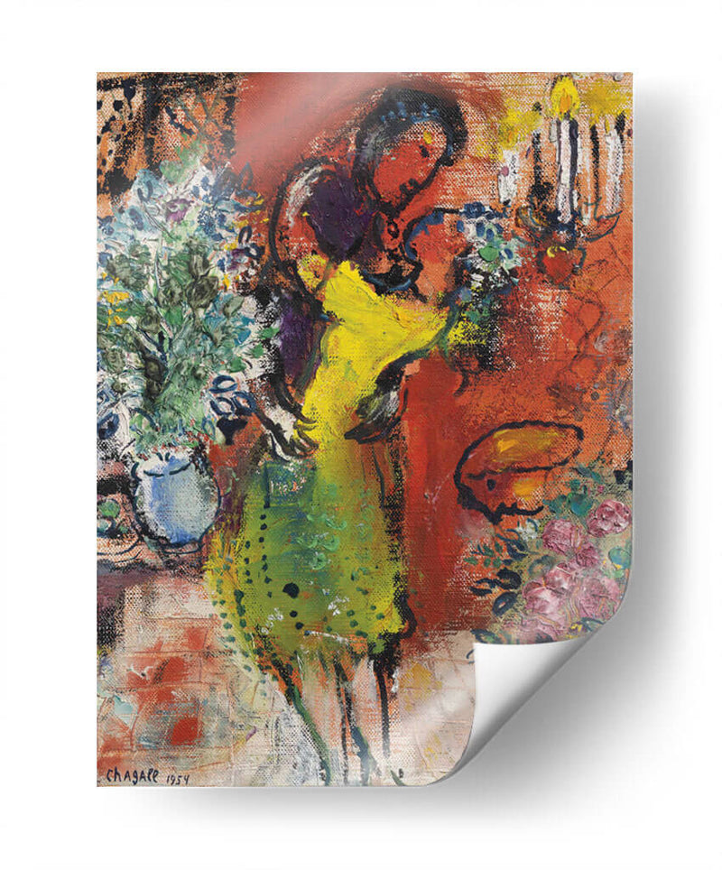 A couple at the Candelabra - Marc Chagall - Canvas Lab