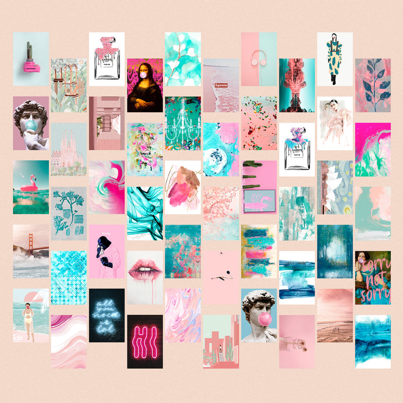 Kit de Collage Rosa y Teal