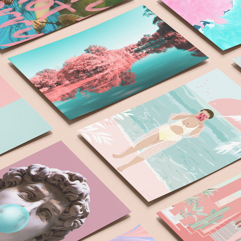 Kit de Collage Rosa y Teal
