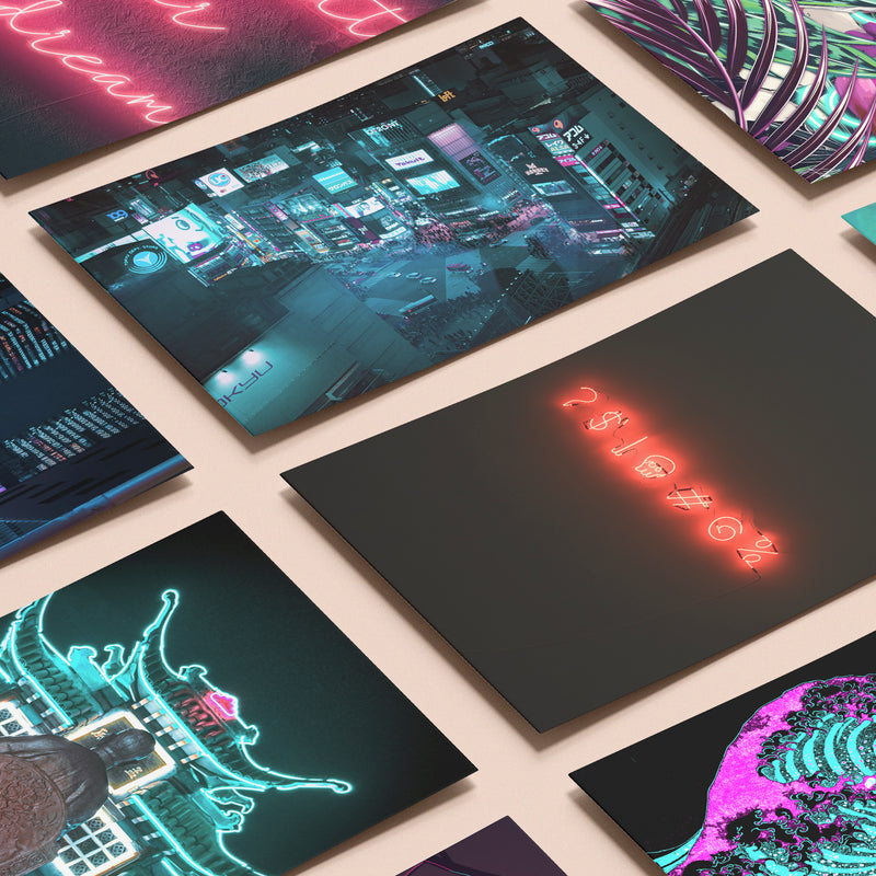 Kit de Collage Neón Cyberpunk
