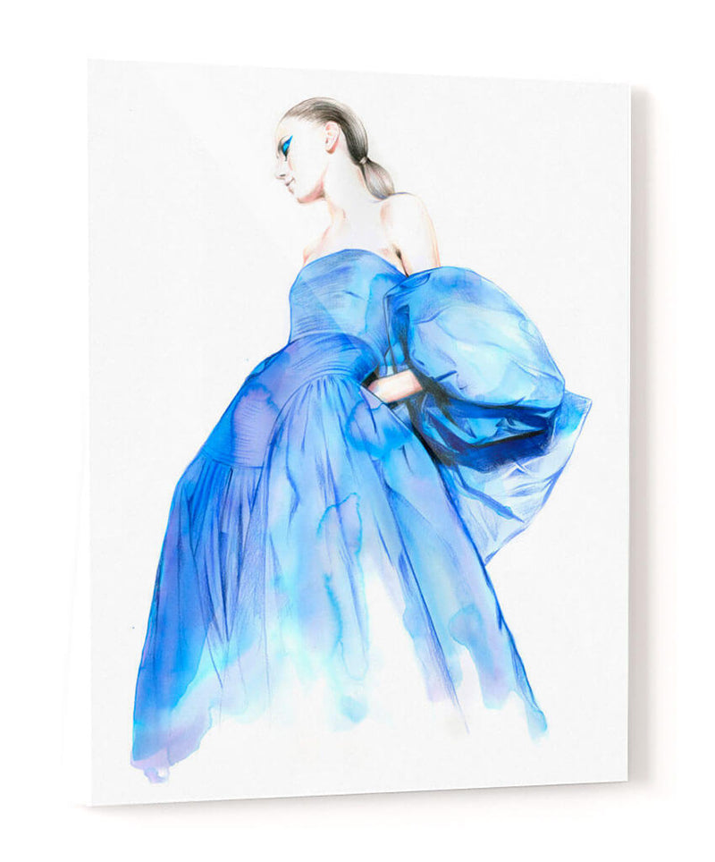 Watercolor blue dress - Canvas Lab